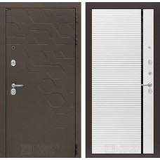 Входная дверь SMOKY 22 - Белый софт, черная вставка